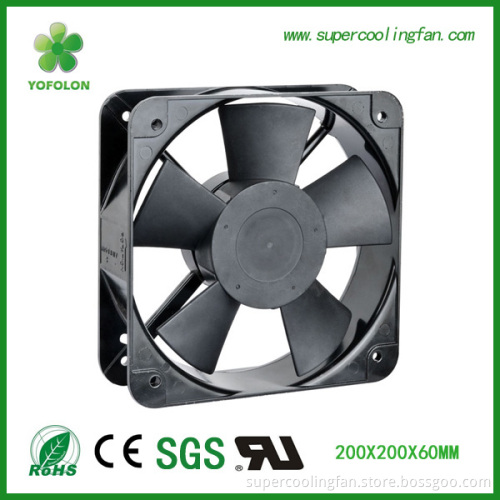 200x200x60mm 220V AC fan 405CFM high flow ac axial exhaust fan 20060 motor fan